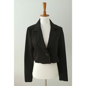 NWT Nasty Gal black cropped blazer 2